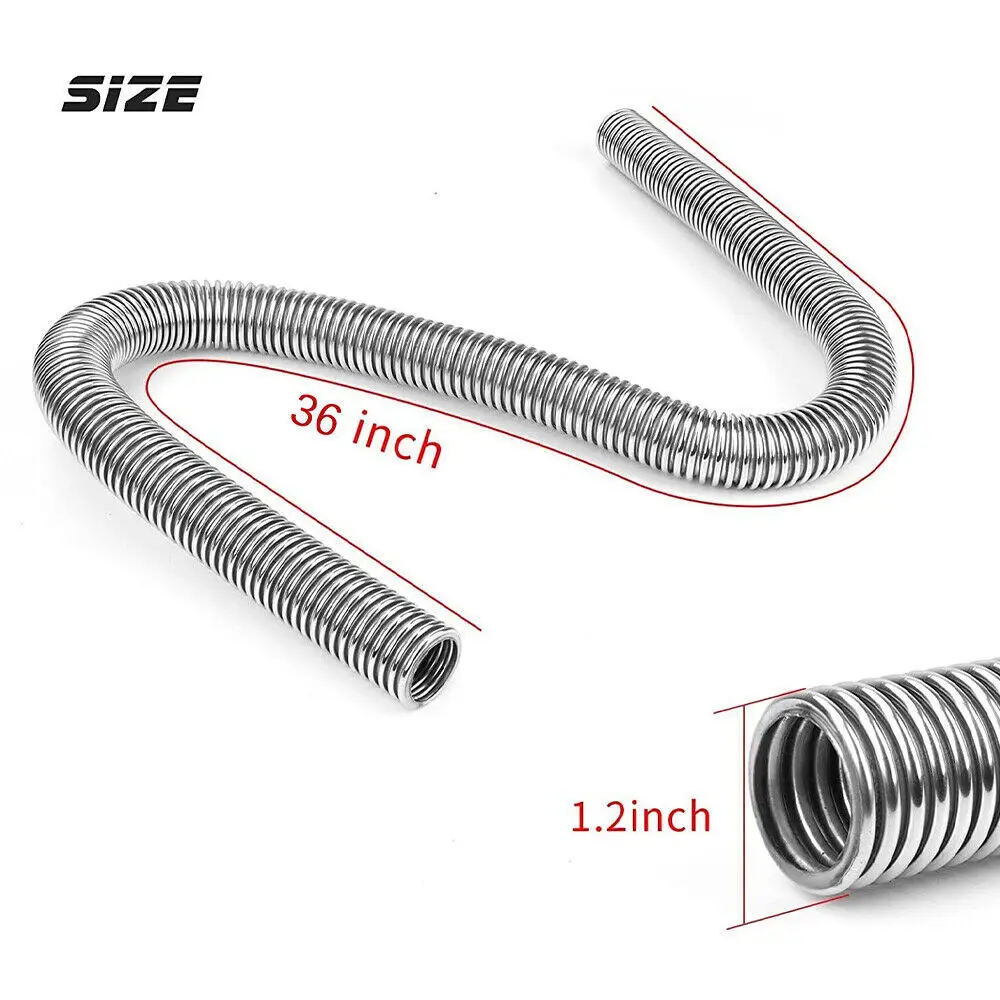 36'' Universal Radiator Flexible Coolant Water Hose Kit W/Caps Stainless Steel