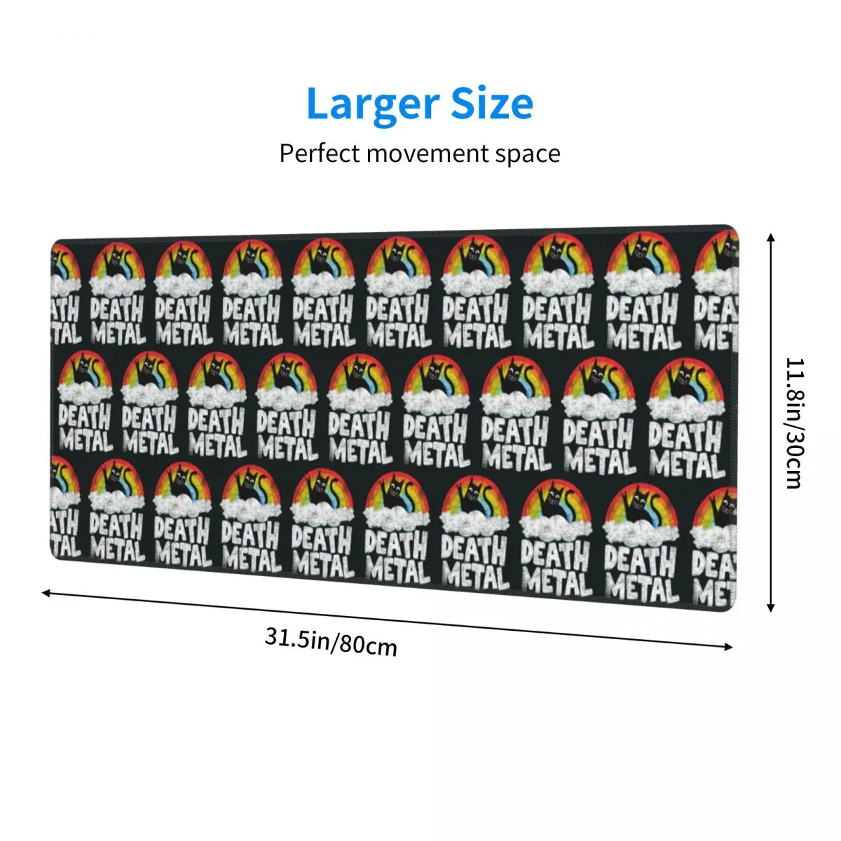 Large Mouse Pad Funny Death Metal Cat Gift Rainbow Heavy Metal Gamer PC Laptop Mats Keyboard Carpet Computer Gaming Desk Mat