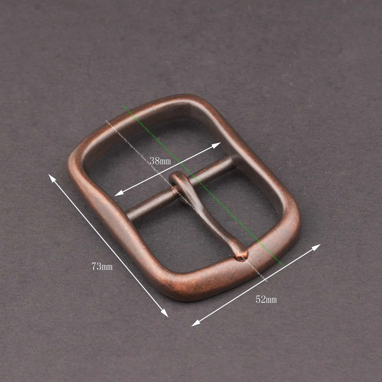 Retro Copper Center Bar Belt Buckle Heavy Duty Buckle Wide Leather Belts Single Prong Rectangle Buckle for Men Diy Leather Craft