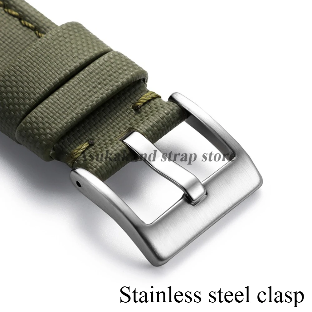 Correa de tela de vela Premium de 18mm, 19mm, 20mm, 21mm, 22mm, para Omega, Rolex, Blancpain, correa de reloj de nailon duradero de liberación rápida