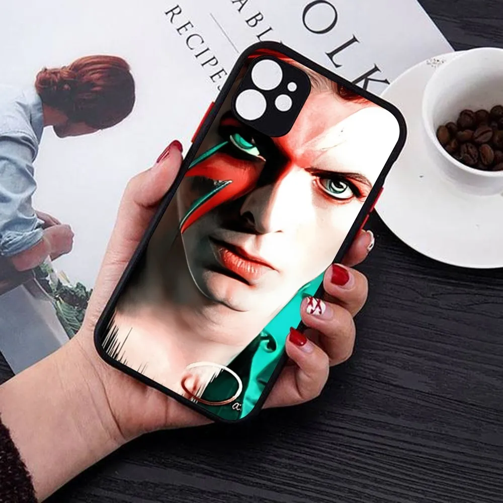 D-David-Bowie Phone Case for iPhone 14 11 12 13 Mini Pro Max 8 7 Plus X XR XS MAX Translucent Matte Cover