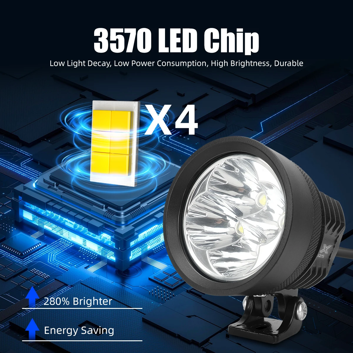 L4X Motorcycle LED Auxiliary Light Driving Spotlight Off Road Motorcycle For Scooter Motor Universal Headlight Easy to install