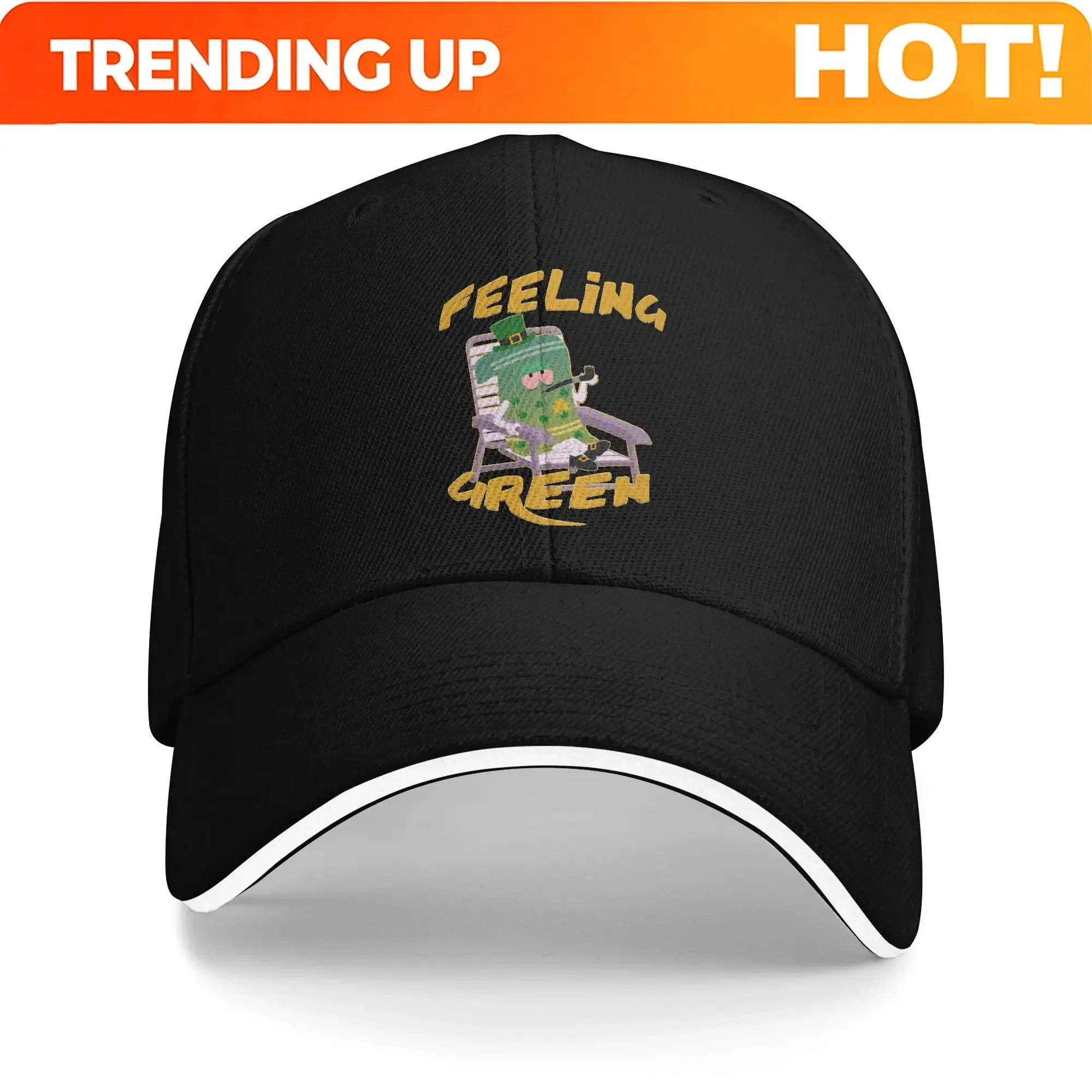 Gorra de Béisbol Personalizable Unisex, Estilo South Park, Color Verde, Ajustable, Casual, con Cierre a Presión