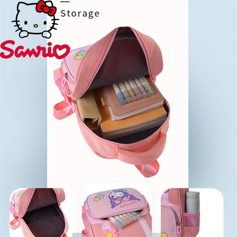  Kuromi Backpack for Women Cute Cartoon Print Pink Purple Durable Oxford Fabric Washable Casual Daypack Smooth Texture