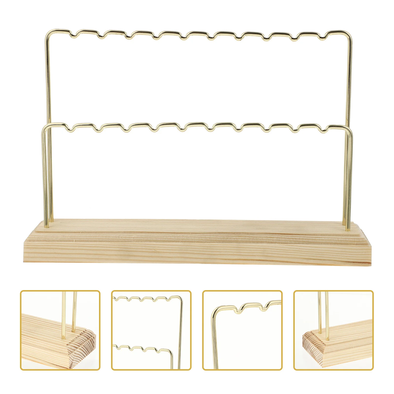 

Modern Wooden Earring Display Stand Holder Organizer Firm Base Smooth Surface No Fall Over Wood Jewelry Rack For Earrings