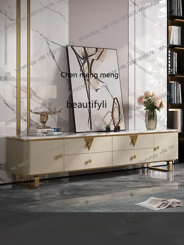 

M182 Light Luxury TV Cabinet Living Room Designer Sample Room Furniture Modern Fashion Simple Marble Floor Cabinet drawer f