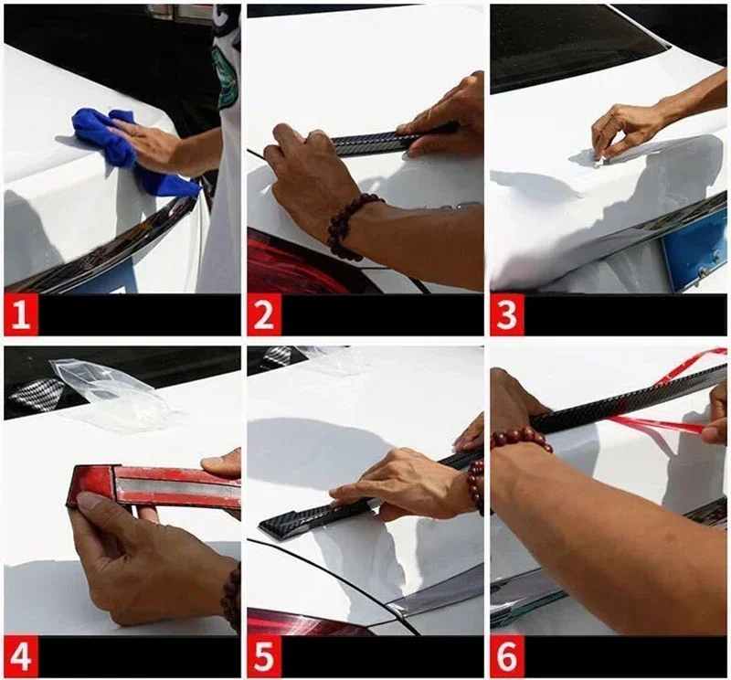 5D Carbonfaser-Autospoiler Styling DIY Spoilerflügel Sport-Heckspoiler Auto-Styling Umbau-Spoiler Universal 1,5m Länge – Detail 14