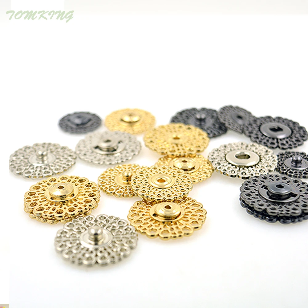 Snap Button New пуговицы 10pcs/lot 18mm/21mm/25mm кнопки для одежды Metal decorative Buttons for colthing suit jacket  mink coat