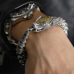 Luxury 925 Silver Bracelet for Men High Quality Original Design Unique Craftsmanship Hip Hop Style Snake Bangles Jewelry