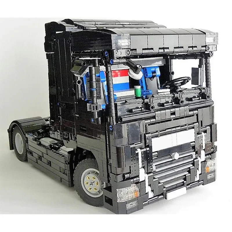 Combined  XF 460 + Trailer with Extrusion MOC-33481 MOC-74128 MOC-72991 Trailer Truck Heavy Container Truck Building Block Toys