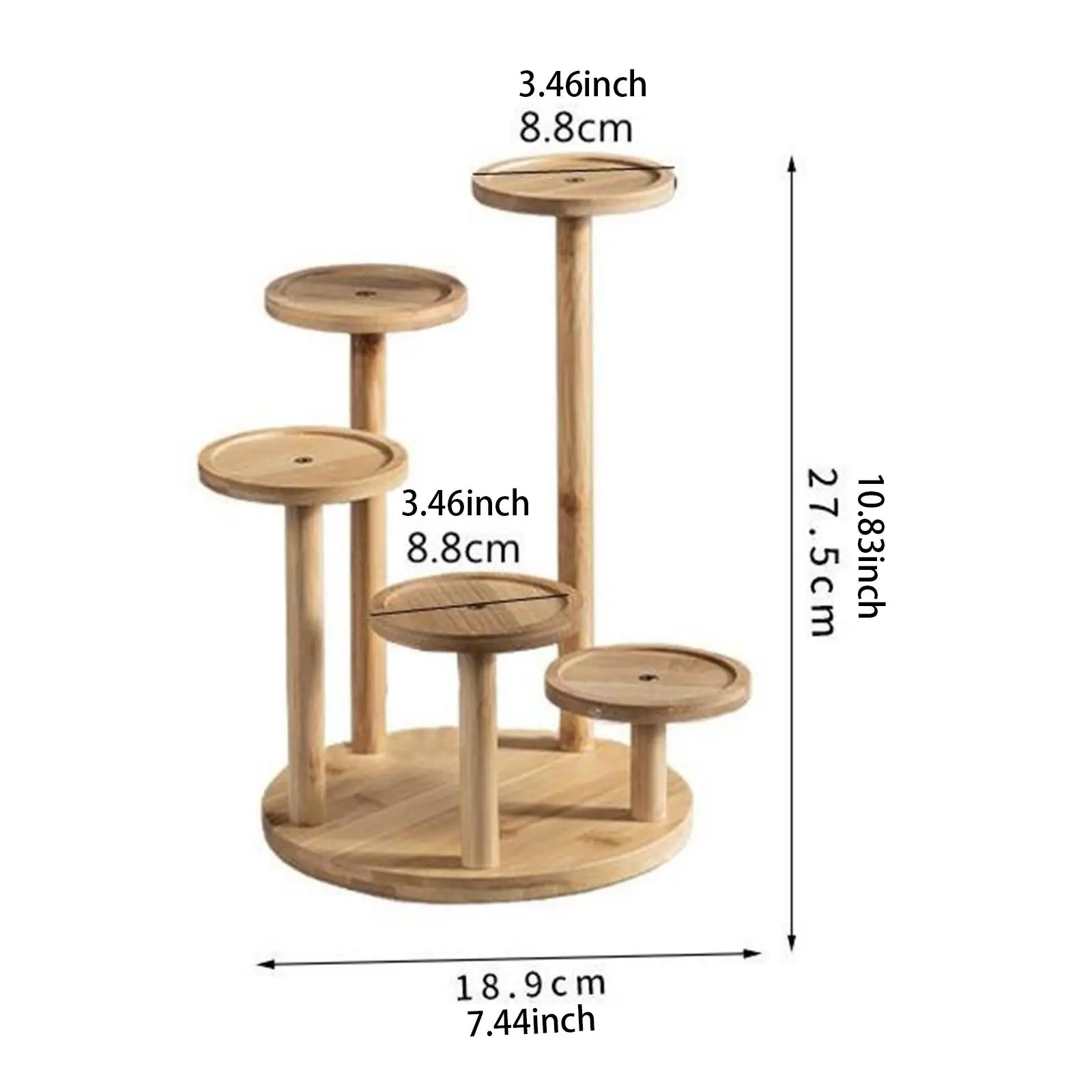 Wooden Tabletop Plant Stand for Indoor Plants Decorative Tiered Plant Stand for Patio Decoration Balcony Bedroom Living Room