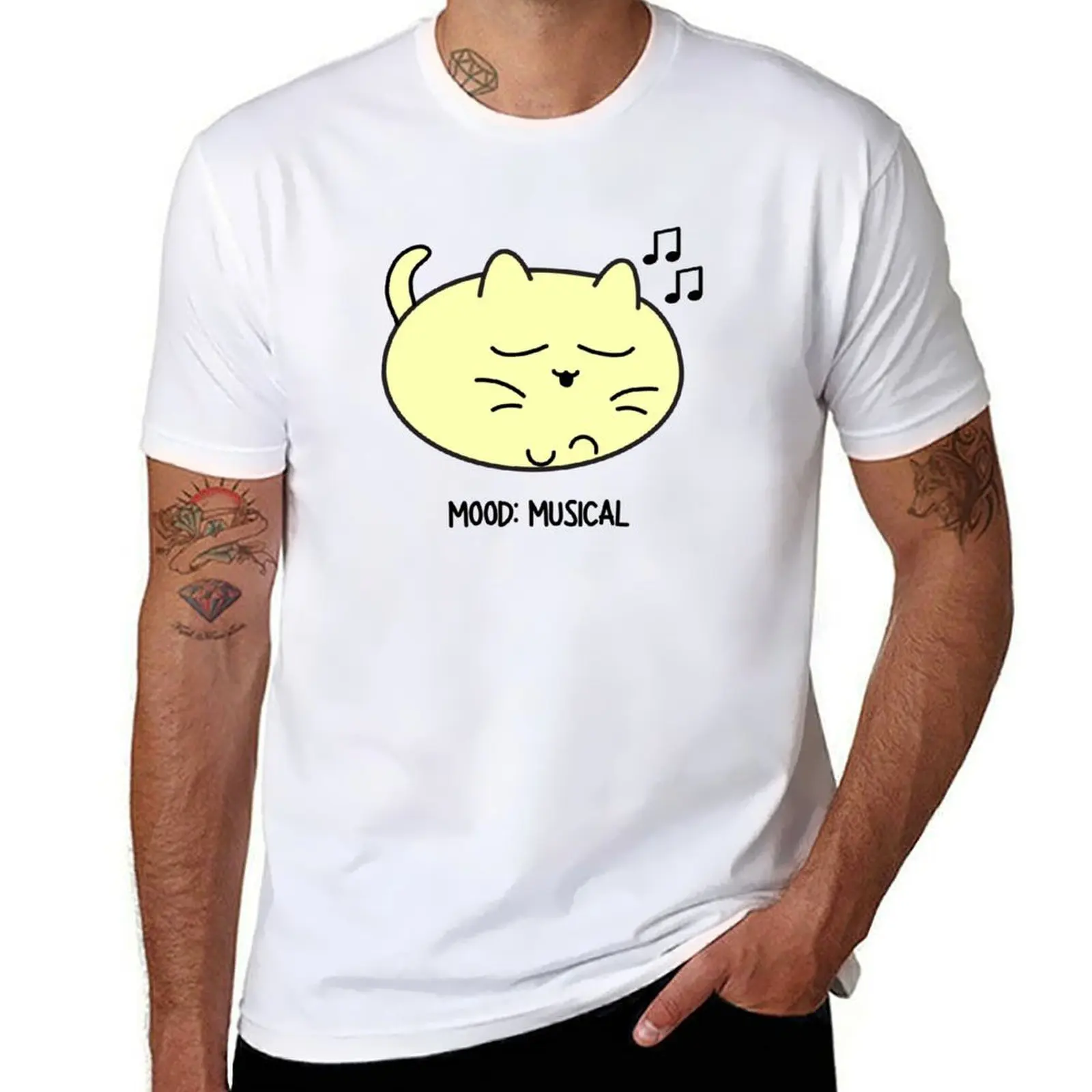 

Футболка Musical Mood Cat, футболки с принтами, мужская роскошная футболка