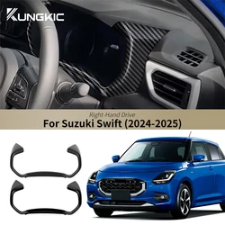 For Suzuki SWIFT 2024 2025 ABS Carbon Fiber Style RHD Car LCD Instrument Screen Trim Frame Instrument Interior Panel