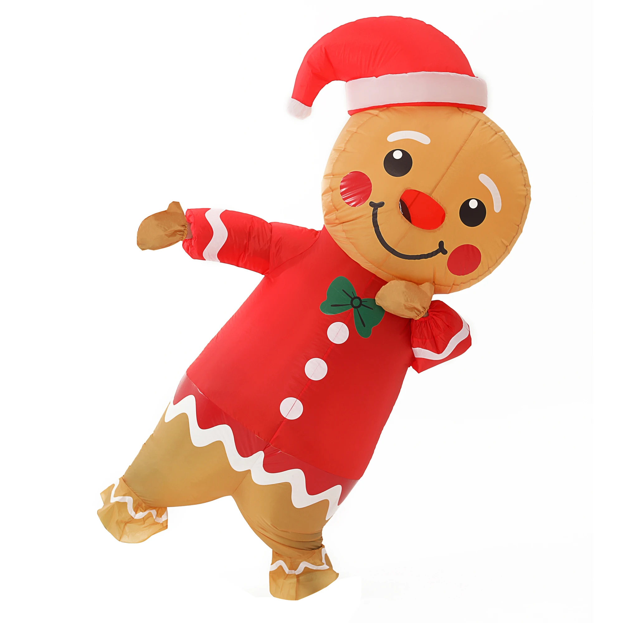 نفخ الزنجبيل رجل زي الكبار تفجير عيد الميلاد مضحك البدلة تأثيري كرنفال لعب الأدوار ملابس الهالوين