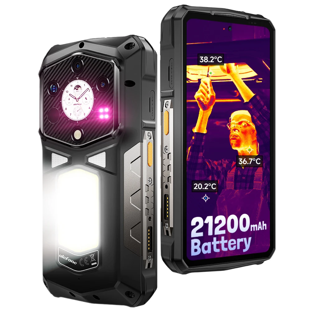 Smartphone robuste Ulefone Armor 29 Pro T 5G Android 15 MTK Dimensity 7400 21200mAh Charge rapide 120W 6.67" 120Hz 512 Go ROM