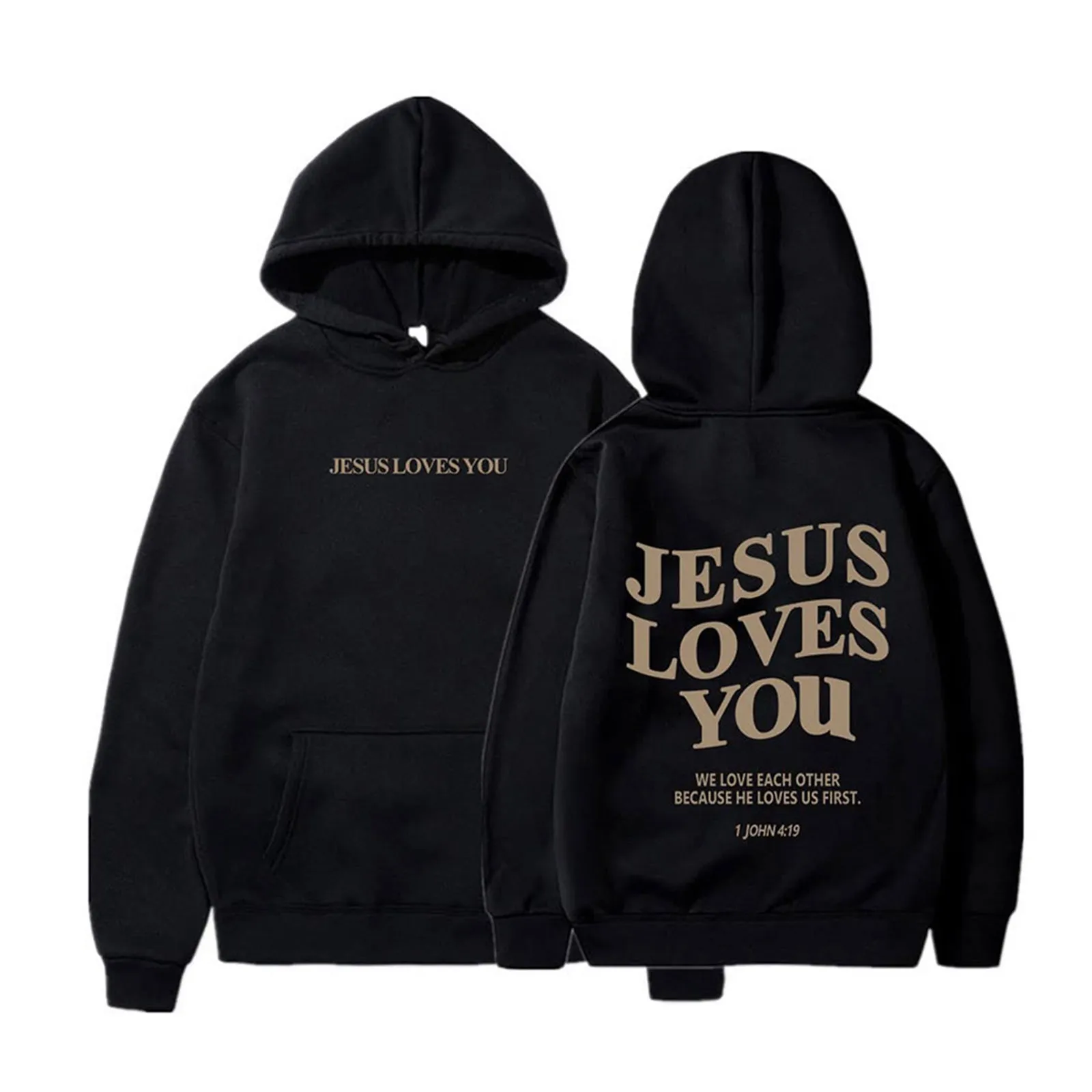 Jesus Love You 프린트 후드, 여성용 Y2K 의류, 긴팔, 재미있는 그래픽 후드 스웻셔츠, 2023 가을 겨울 풀오버 상의