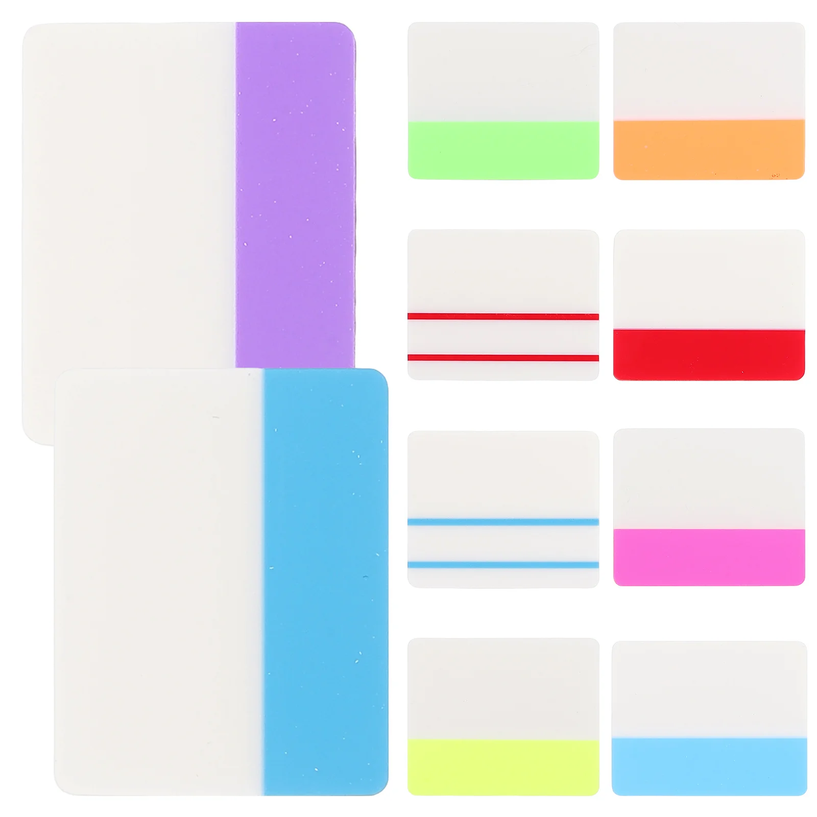 Bloc de notas fluorescentes, 10 libros, translúcidos, portátiles, para planificar, planificar, escritura suave, pestañas adhesivas