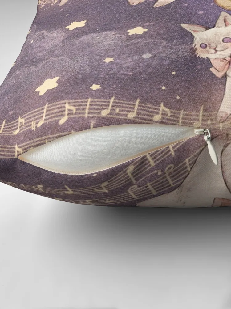 Starlit Cat Adventure - Background Throw Pillow home decor items Christmas Pillow Cases