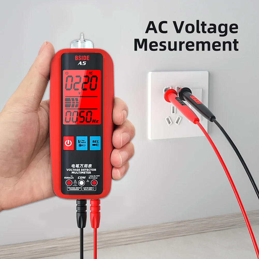 BSIDE A5/A5X Voltage Tester Smart Digital Multimeter Non-Contact Electrician Detector Voltmeter Ac Live Wire Ohm Hz NCV Meter