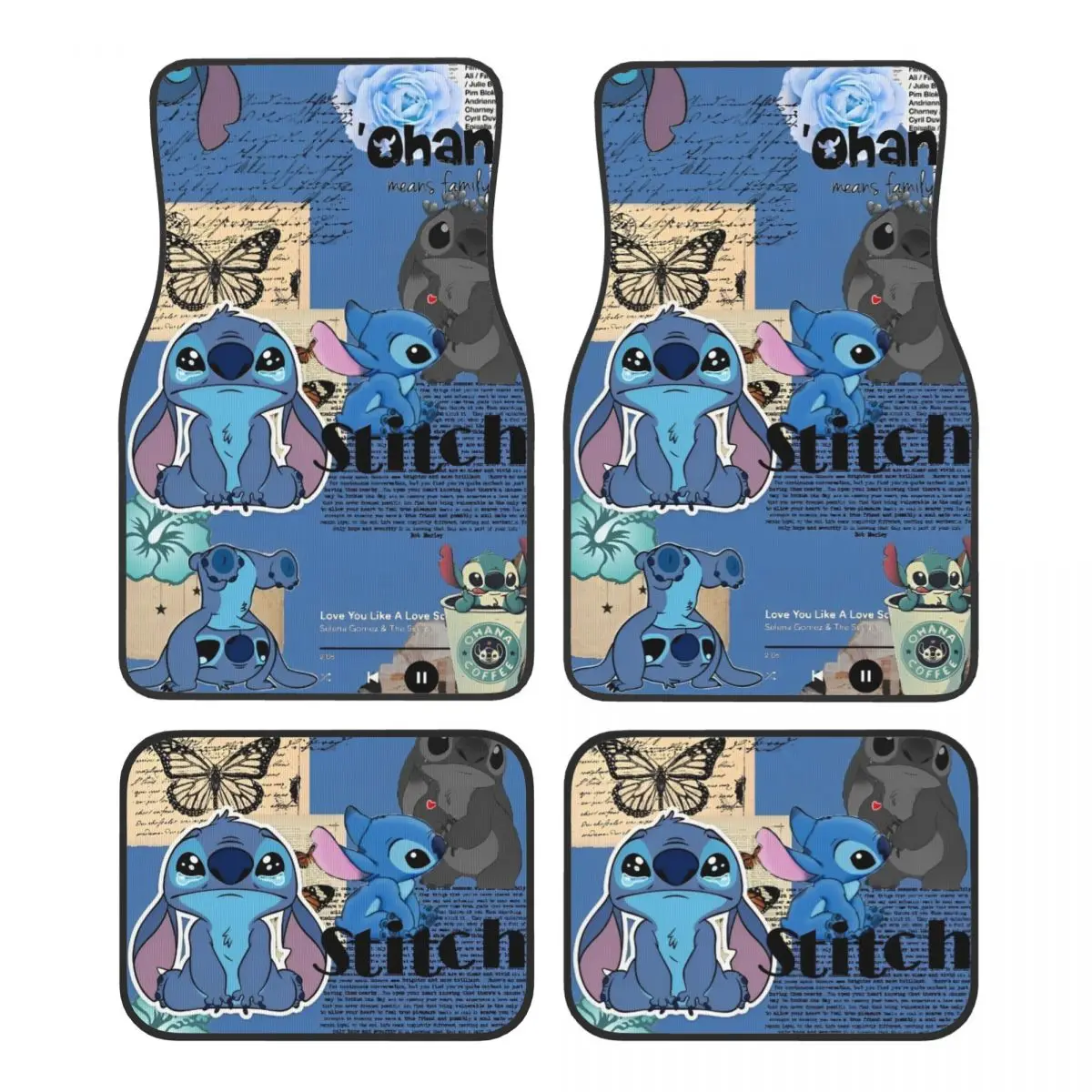 

Lion Stitch Kawaill Alien Universal Fit Car Floor Mats Durable Car Carpet Mat 4pcs with Anti-Slip Backing Fit for SUV Vans