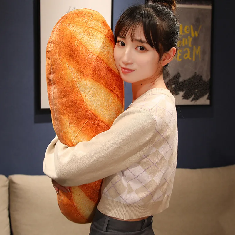 1pc 20~100cm French Bread Plush Pillow Stuffed Printing Images Food Plushie Peluche Party Prop Decor Sleeping Companion Man Gift