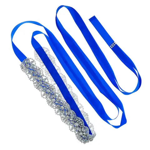 Strass brudbälte för bröllopsklänning accessoarer silverfärgad kristall brudbälte skärpband fest brudtärnegåva 10 best sales strassbälten för aftonklänningar - №1