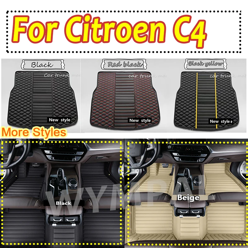 

Luxury Custom Automotive Car Floor Mats For Citroen C4 2012 2013 2014 2015 2016 Auto Luxury Leather Men Women Car Mats Full Cove