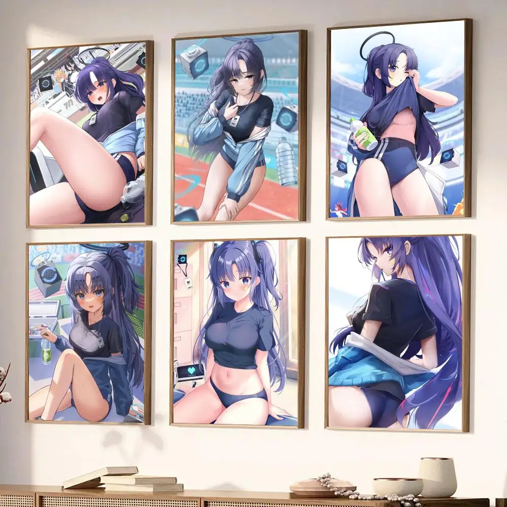 Anime Game Blue Archive Hayase Yuuka Sexy Girl Poster Stickers Living Room Bedroom Entrance Cafe Wall Art Decoration Painting