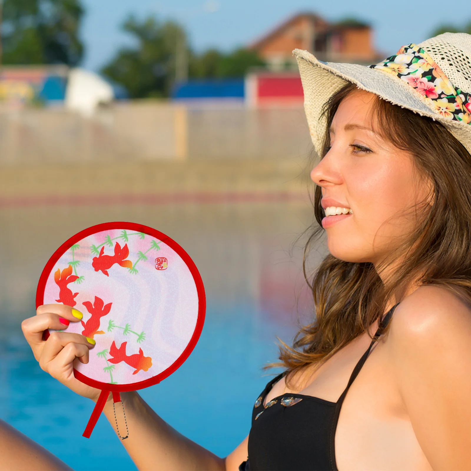 

Round Fan 4pcs Vintage Foldable Hand Fan for Women Kids Dance Performance Traditional Style Handheld Fan Party Favors Decor