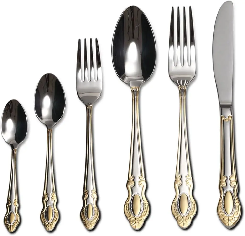 Venezia Collection 'Roma' 75-Piece Fine Flatware Set, Silverware Cutlery Dining Service For 12, Premium 18/10 Surgical