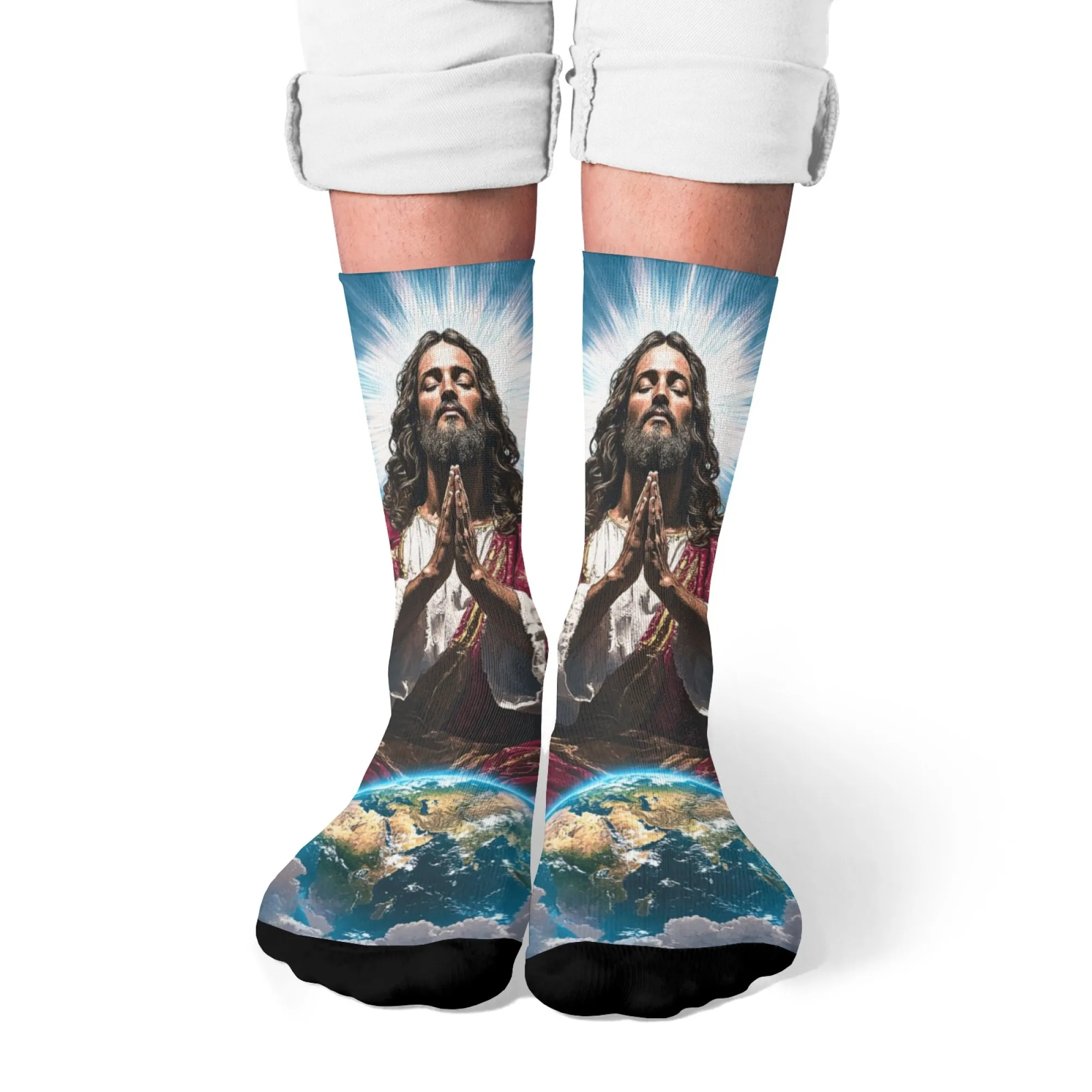 

Harajuku style savior Jesus men's socks novelty fun casual fashion socks party carnival street hip hop happy socks holiday gift