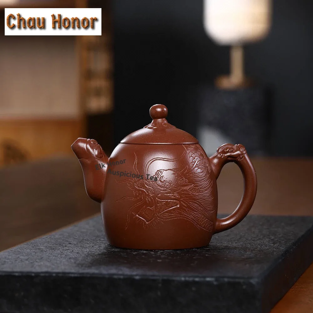 

270 мл высококачественные фиолетовые глиняные чайники Исин ручной работы, горшок Циньцюань, сырая руда Дракона, кровь, песок, грязевой чайник, чайный сервиз Zisha для чая, подарок