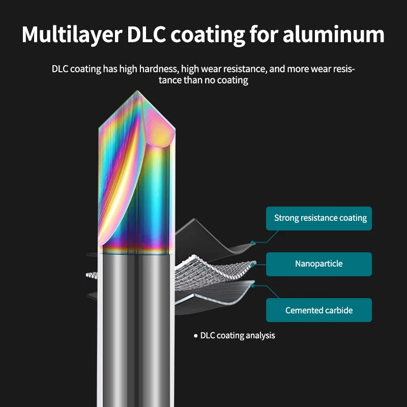 HRC55CNC Tungsten Carbide Chamfer Milling Cutter Aluminium Copper,60 90 120 DEG Deburring End Mill For Steel V Groove Router Bit