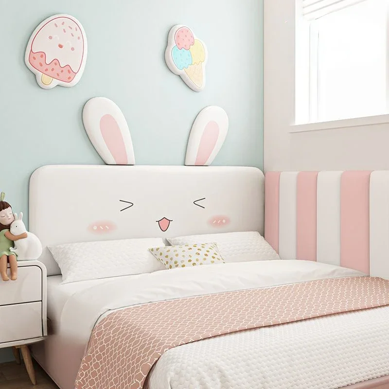 Pink Rabbit Bed Headboard Girl Bedroom Furniture Kids Room Decor Tatami Anti-collision Head Board Cabecero Cama 150 Tete De Lit