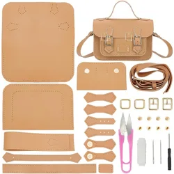 DIY Crossbody Bag Making Kits PU Leather Shoulder Bag Sewing Set with Instruction Handmade Satchel Handbag Making Kit Purse