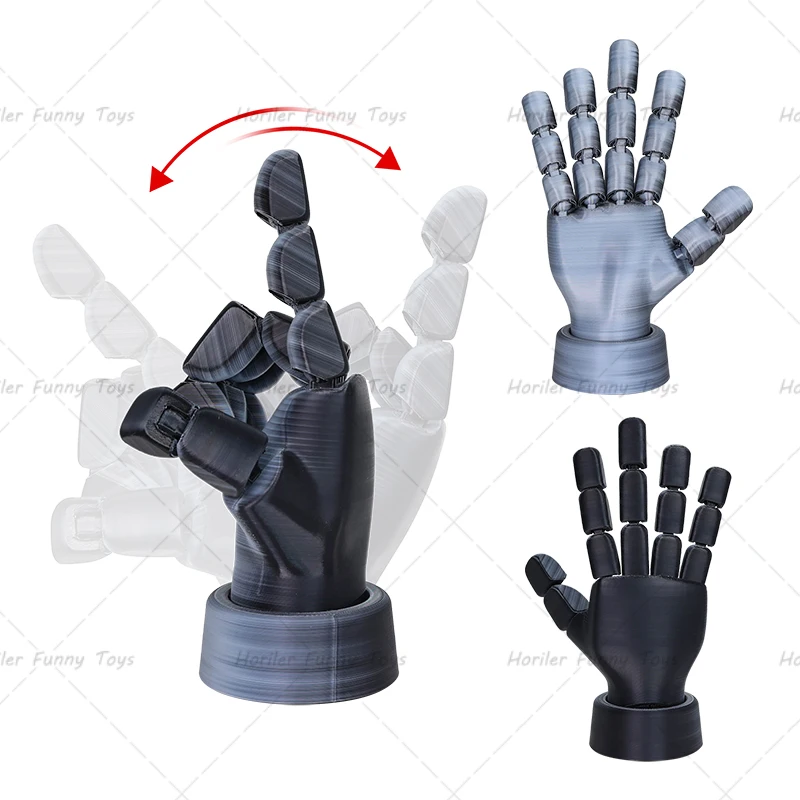 3D Printed Adjustable Joint Hand Model Simulation Hand Action Figure Funny Home Desktop Decoration