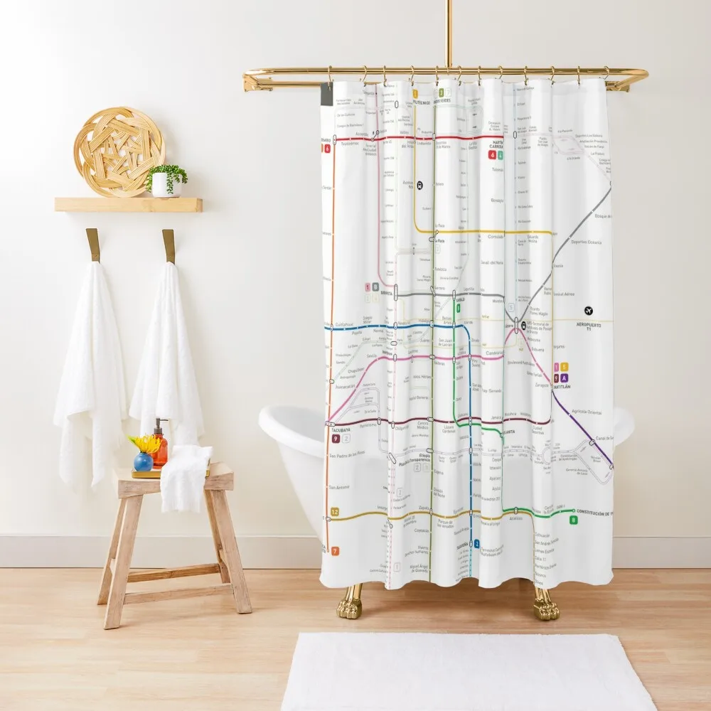 

Карта метро Мексики, занавеска для душа, милый душ для ванной комнаты, оконная занавеска