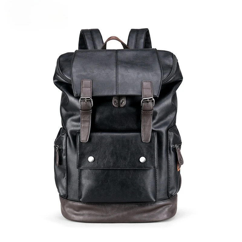 PU Laptop Bag College Style Men's Backpacks Retro Fashion Backpacks Simple Trendy Student School Bag School Backpacks