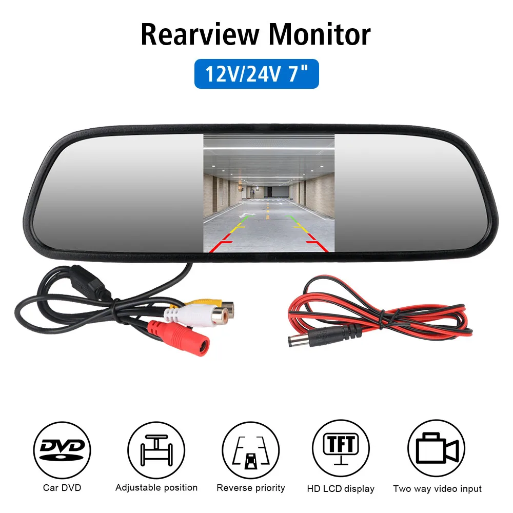 Car Rearview Mirror Display 6V-32V Reverse Priority