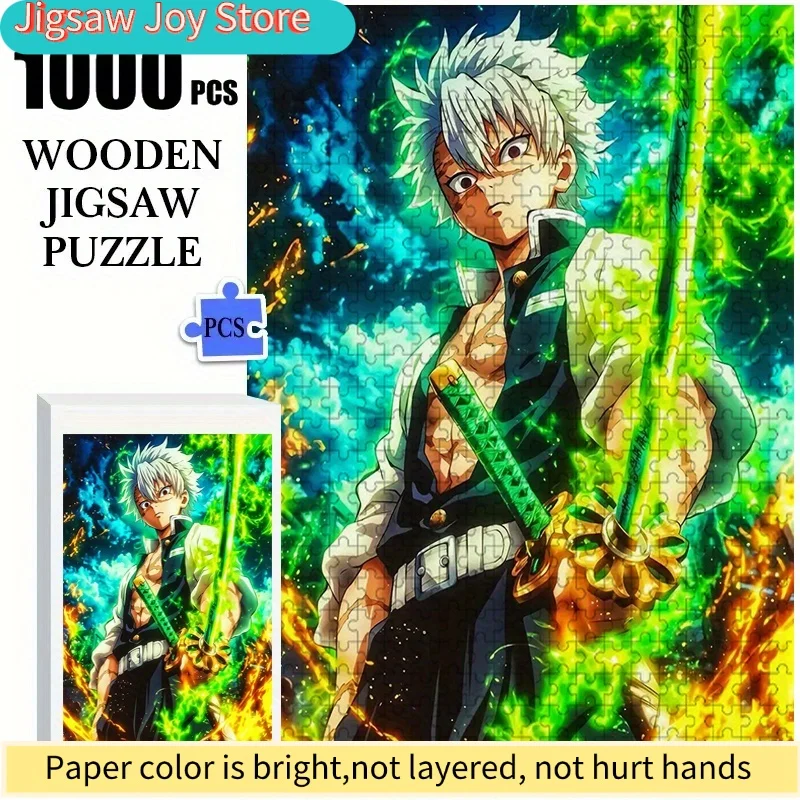 

Anime Action Character Puzzles - Bright Mixed Colors, Scratch Resistant, Portable Rectangle Puzzles, Perfect for Family Fun a