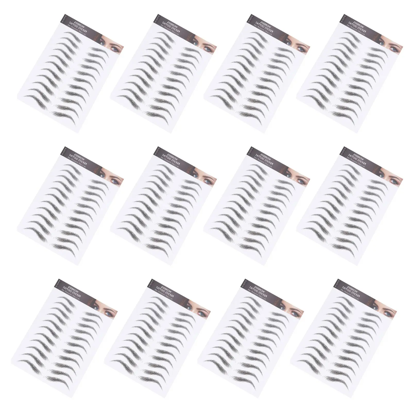 

Waterproof Eyebrow Stickers Imitation Transfers Straight Artificial Eyebrow Tool Stencils Black Tattoos Long Lasting