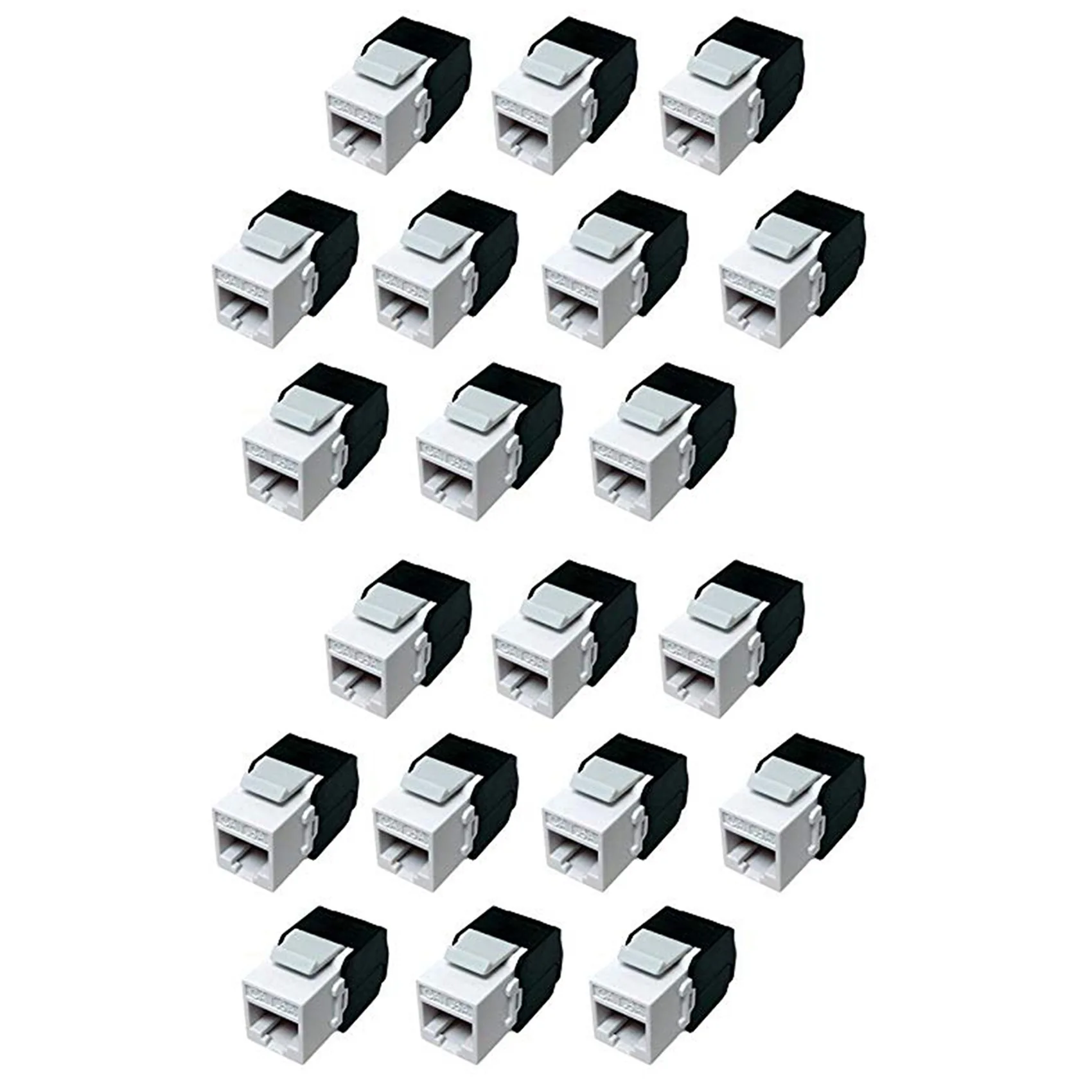 CABE-20-Pack Cat6a RJ45 Keystone Jack — совместимость с Cat6 — без инструментов 180 градусов — настенный разъем Ethernet — сетевой соединитель Cat6a
