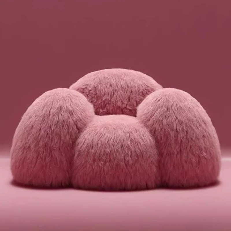 

Internet celebrity snowman sofa pink plush lazy minimalist caterpillar single small apartment fabric