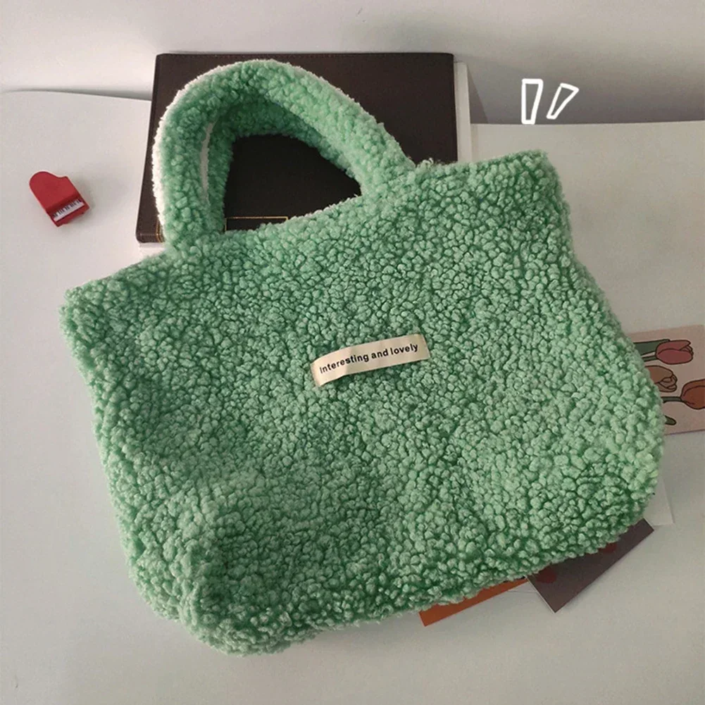 Bolsa De Ombro De Pelúcia Para Mulheres, Bolsas De Estudante, Dois Lado Disponível Design, Bolsa De Compras, Moda Feminina, TOUB038