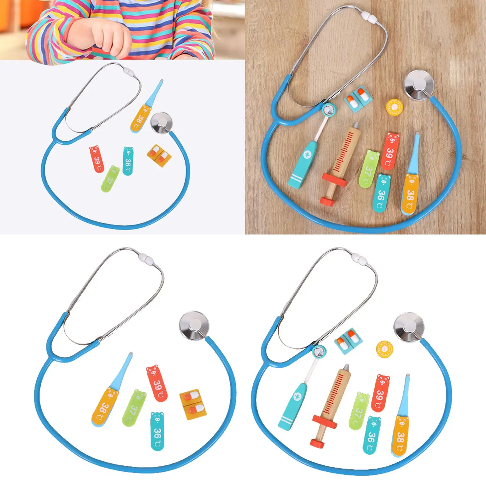 Hobbiewoo-Kit de jouets de docteur en bois, accessoires de maison de jeu, cadeaux d'anniversaire