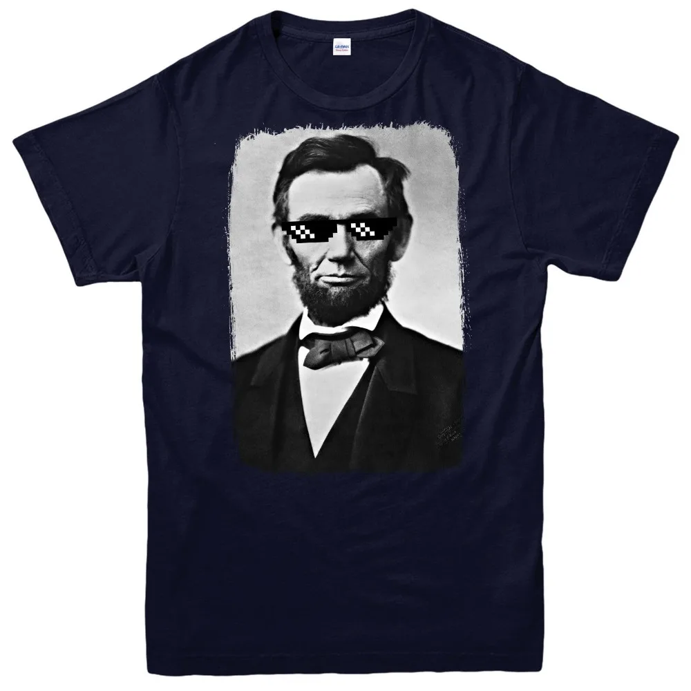 Abraham Lincoln Thuglife Birthday T-Shirt, President Figures Art Design Tee Topfashion Short Sleeve Black T Shirt 100% unisex