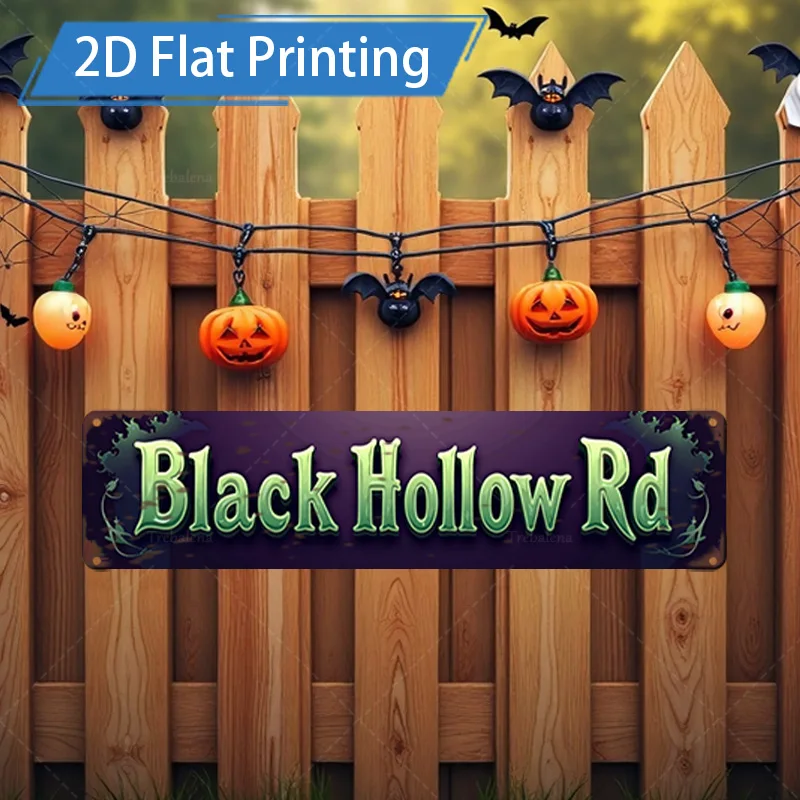 1 قطعة 8x12 بوصة علامة معدنية للهالوين الأسود الجوف Rd تسجيل ، 2D الطباعة المسطحة ، اليقطين الخفافيش ديكور ، جدار الفن احتفالي
