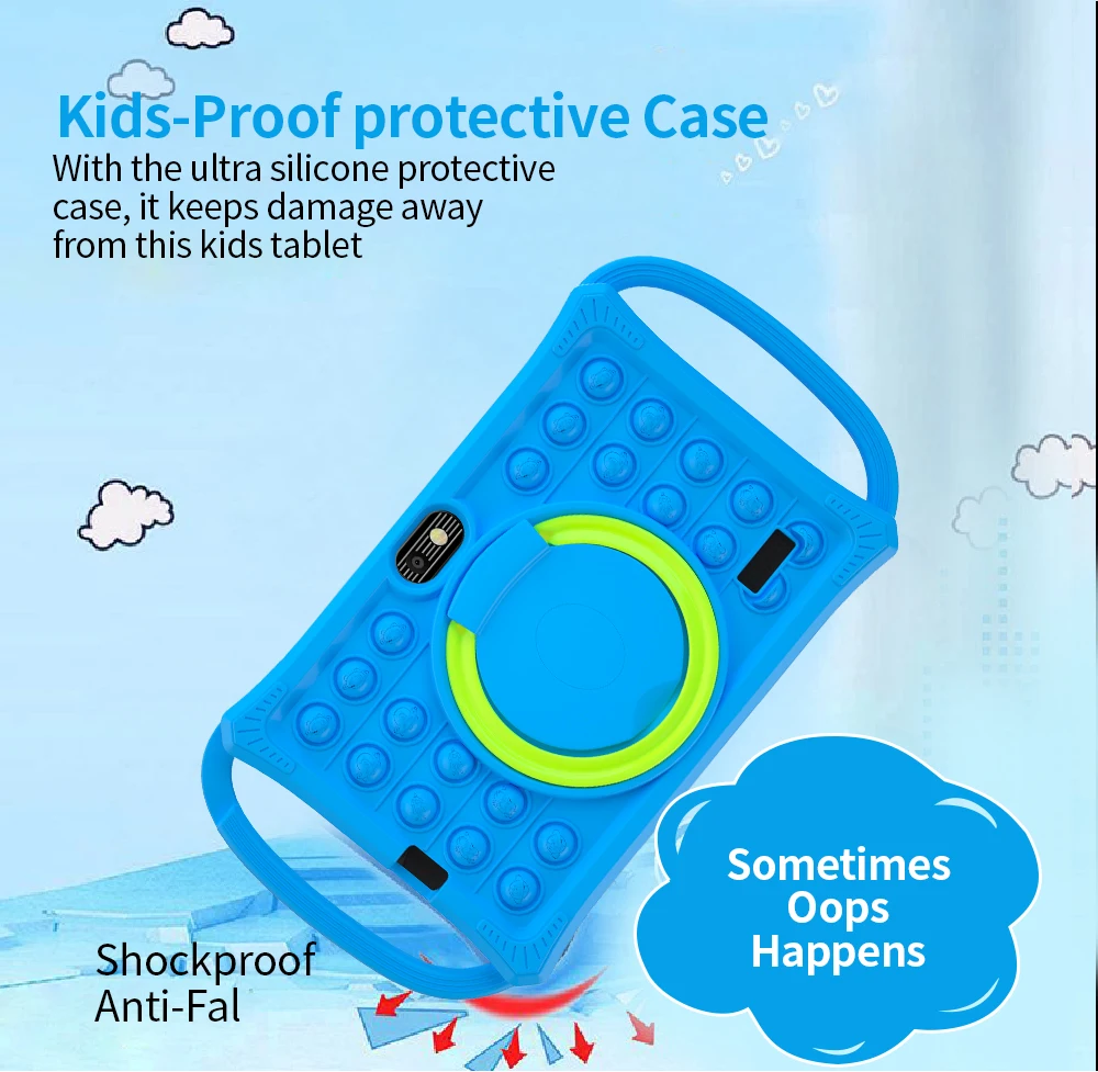 Kids Tablet 7.0 Inch Android 12 Quad Core 4GB RAM+64GB ROM 4500mAh Dual Camera WiFi Parental Control