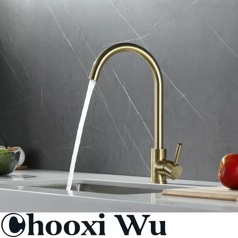 CHOO XIWU-accessori per rubinetti a testa di drago da cucina dorati spazzolati rubinetto per acqua doccia