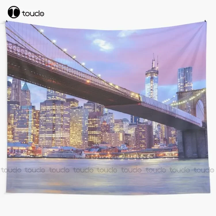 Brooklyn Bridge New York City Nyc Brooklyn Bridge Brooklyn Manhattan Tapestry Tapestry Trending  Custom Decoration Wall Hanging